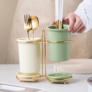 Multifuntional Ceramic Tablware Drain Rack Fork Holder Bekas Sudu Cultery Storage Chopstick Cultery 