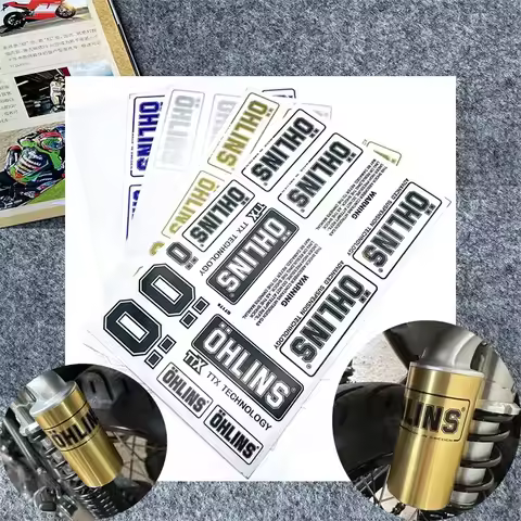 Motorcycle Sticker OHLINS Decal Moto Fork Suspension Clear Logo Decals Waterproof For Nmax 155 R1200