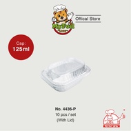 4436-P MyChef Dulang Aluminium dengan Penutup Plastik - 10 Keping/Paket / MyChef Aluminium Foil Tray