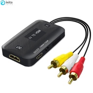 ISITA AV to HDMI Converter RCA Cable HD Link Cable AV/RCA to HDMI Audio Cable RCA Female/Male Video 