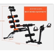 ABS Six Pack Care Exercise Bench Sit Up Gym Fitness Workout Machine + Resistance Band