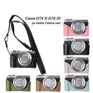 Pu Leather Camera Case Half Body For Canon G7X II G7X III G7X2 G7X3 Canon G7x Mark II Canon G7x Mark