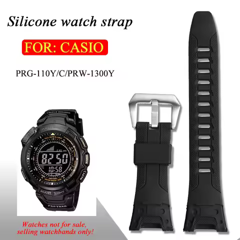 For Casio PROTREK Series PRG-110Y/T PRG-110C PRW-1300Y Resin Sports rubber watch strap prg-110 Water