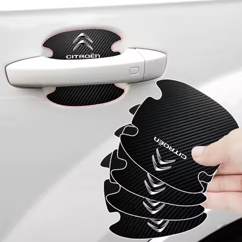 4PCS Car Door Handle Protection Sticker Emblem Styling For Citroen C1 C3 C4 C5 C6 2CV VTS Picasso Cr