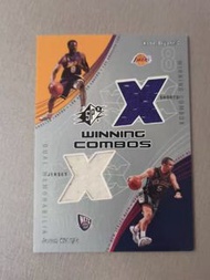 Upper Deck 2002 spx Kobe Bryant Jason Kidd Winning Combos Material  物料 球衣 patch jersey