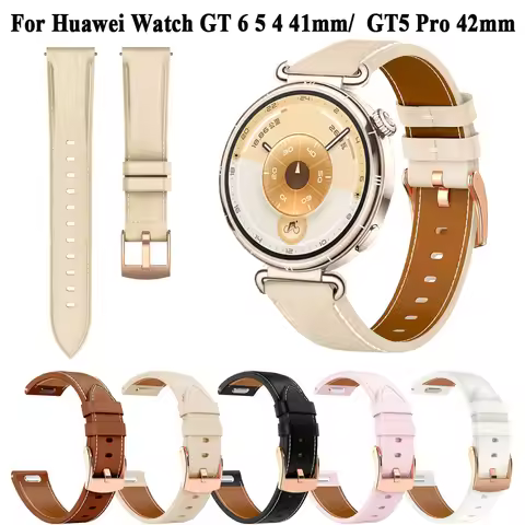 GT6 41mm Leather 18mm Smartwatch Band For Huawei Watch GT 6 41mm/GT5 4 41mm Watch Strap For Garmin V
