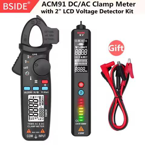 BSIDE ACM91 High Precision True RMS AC DC Digital Clamp Meter Auto Range Clamp Meter for Car Automot
