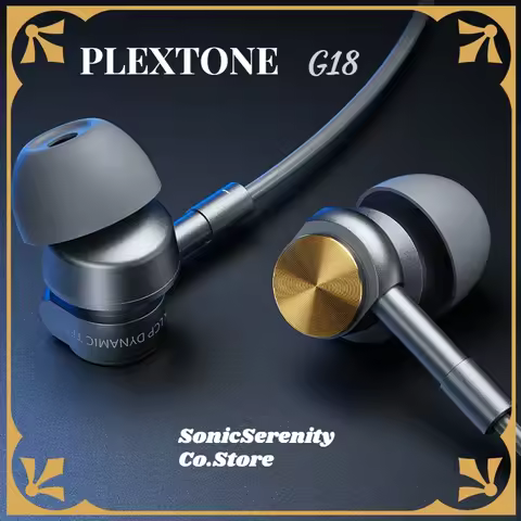 PLEXTONE G18 Silver Armor In-Ear Gaming Headphones - 6 Adjustable Sound Profiles, Superior Sound Loc