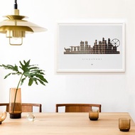新加坡天際線剪影海報 |錄影帶编织 | 原電影 | 可客制 城市系列