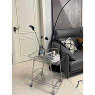 Trolley Living Room Household Side Net Dining Cart Creative Stainless Steel Red Nordic Hotel Table C