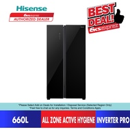 Hisense 660L Side by Side Fridge Inverter Refrigerator RS728N4ABU Peti Sejuk