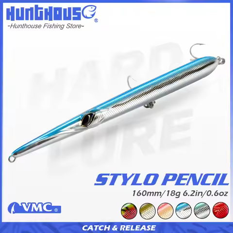 Hunthouse Stylo 210 Spinning Leurre Stickbait Needle Pencil Sea Fishing Lure 205mm 31g Floating 36g 
