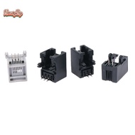 honeybird 10PCS RJ11 Telephone Soet Curved Pin 95001 4P4C 6P6C 6P4C Female Ja Pcb Connector Telephon