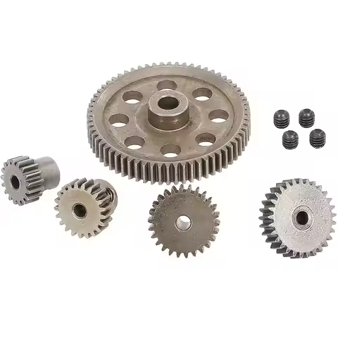 Globact 11184 Steel Diff Spur Gear 64T 17T 21T 26T 29T Motor Gear for Redcat Volcano EPX HSP 1/10 Tr