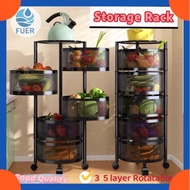 ✌▣3 4 5 Layer Rotatable Kitchen Utility Trolley Cart Shelf Storage Rack Organizer With Wheels Stand