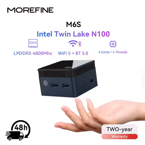 MOREFINE M6S Mini Pc Intel 12th Gen CPU N100 12G LPDDR5 512GB Window11 Gaming Computer 4K@60Hz HDMI 