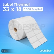 THERMAL LABEL STICKER 33X18 CONTENTS 5500PC