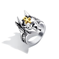 Fashion ID Rings Male Jewelry Mens Rings Gift For Party Cross Animals Punk Steel Band Ring Jewelry