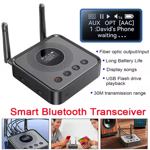 OLCD Bluetooth 6.0/5.2 Audio Receiver Transmitter AAC aptX-LL/AD/HD 3.5mm Aux Optical Wireless Stere