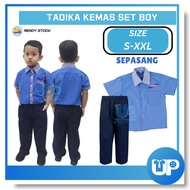 Baju Tadika Kemas Pra Sekolah Set Baju Kemaja Budak Lelaki Kain Cotton Uniform Tadika Kemas Kemas-B