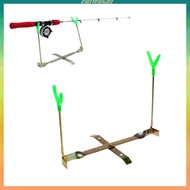 [Chiwanji1] 1 Piece Dual Fishing Rod Holder 360 Degree Rotation Stainless Steel Rod Stand