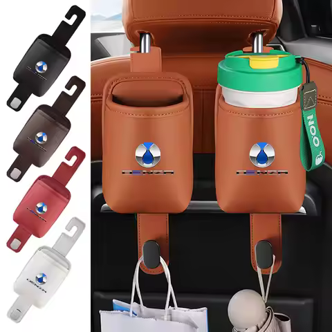 For BYD DENZA D9 N7 N8 B5 B8 Leopard 5 Leather Car Backrest Hanger Storage Bin with Hook Door Cup Ho