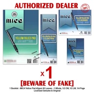 MICA Yellow Pad Pads Paper Papers 1 Whole 1/2 Crosswise 1/2 Lengthwise 1/4 Page 80 Leaves - 1 Pad