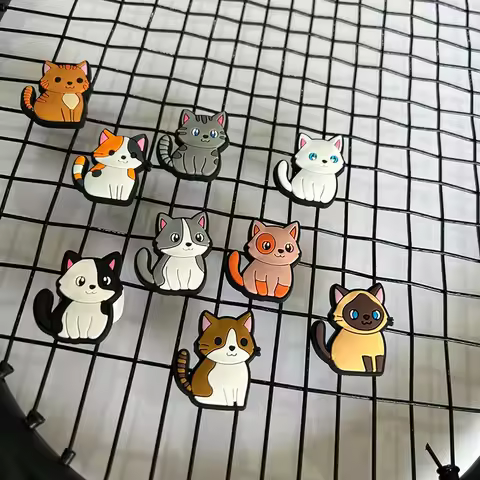 1/6/8Pcs Cartoon Cat Tennis Vibration Damper Silicone Shock Absorber To Reduce Tenis Racquet Racket 