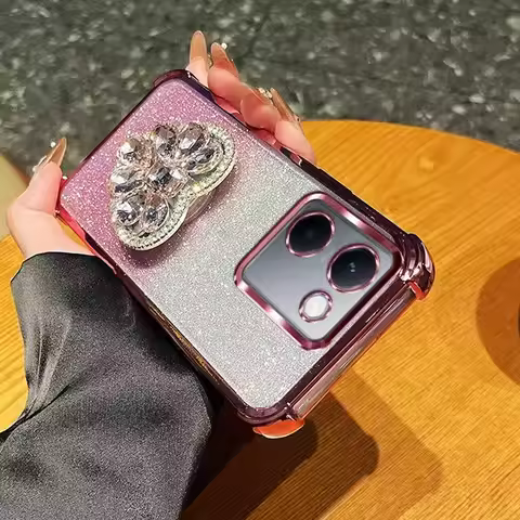 Phone Case for Xiaomi POCO X7 Pro M7 F7 X6 X5 F5 F6 M6 Pro C85 C65 C75 C71 Glitter Diamond Heart Sho