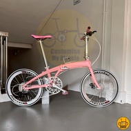 🌸 Crius Velocity 22” 𝗟𝗶𝗴𝗵𝘁𝘄𝗲𝗶𝗴𝗵𝘁 Shimano 9s 𝗠𝗥𝗧/𝗕𝘂𝘀-𝗙𝗿𝗶𝗲𝗻𝗱𝗹𝘆 Folding Bike Hello Kitty Pink Cat Cute