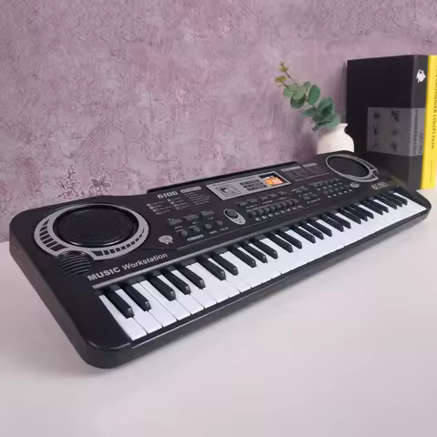 61 Keys Black Digital Music Electronic Keyboard Electric Piano Kids Musical Instrument Black Electro