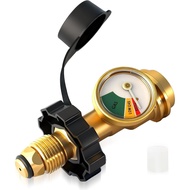 100 lb Propane Tank Adapter with Gauge, Propane Gauge for 100 lb Propane Tank, Universal Fit Pol to 