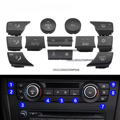Front Air Conditioning AC Vent Volume Button Max Rotary Knob Cap Cover For BMW 1 3 X1/3 E81/82/87/88