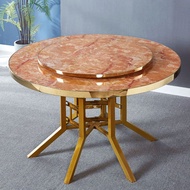 HY/🏮Dining Table round Table Mild Luxury Marble Hot Pot Large round Table Household Dining Tables and Chairs Set round F