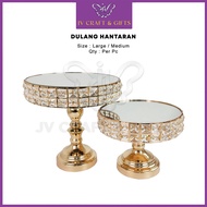 Dulang Hantaran Kaca Crystal Mirror Gift Stand | Mirror Top Cake Tray | Dulang Cermin Kahwin | JV 33