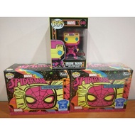 Sold Funko Pop Blacklight Spiderman Bundle + Blacklight Ironman