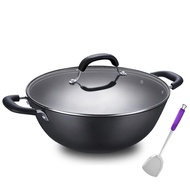 Traditional Frying 30~36cm Cast Double-eared Iron Pan Cooking Non-stick Uncoated Large Pot/ househol