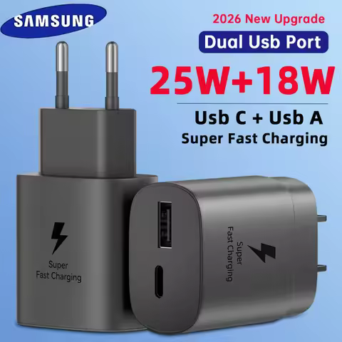 25W SAMSUNG PD Charger Dual Usb C 15W 20W Cargador Galaxy S26 S25 Edge S24 S23 S22 Z Flip Fold 7 6 5