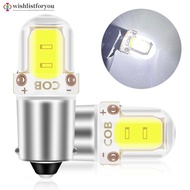 Wishlistforyou 2Pcs BA9S Car 2LED LED 3W LED COB Bulb Interior License Plate Light Marker Reading Au