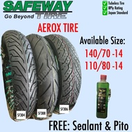 SAFEWAY TIRE 14", FOR AEROX/TUBELESS TIRE (FREE SEALANT & PITO)