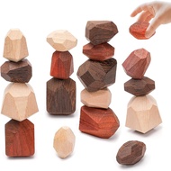 Promise Babe Wooden Stacking Stones Sorting Blocks Stacking Rocks Stone Balancing Blocks Educational