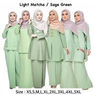 🔥BAJU RAYA 2025 (SIZE XS-5XL) BAJU KURUNG TEMA SEDONDON SAGE GREEN / LIGHT MATCHA - MINI KURUNG MODE