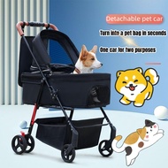 【READY STOCK】Pet stroller Detachable Dog Stroller Multi-Function Pet Travel Bag Car Seat Basket for Dogs and Cats