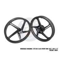 MODENAS DINAMIK GT128 GT 128 5L SPORT RIM 5 BATANG KAKI SPORTRIM OEM GOOD QUALITY  160 x 185 x 17
