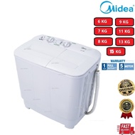 MIDEA SEMI AUTO WASHING MACHINE|WASHER|MESIN BASUH (6KG/7KG/8KG/9KG/11KG/13KG/15KG)