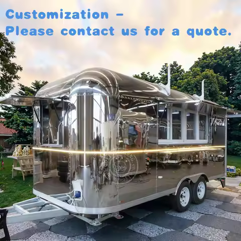 custom.Stainless Steel Mobile Food Trailer Snack Food Hamburger & Pizza Maker with Food Trucks & Com