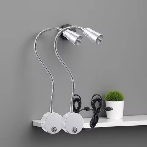 2-Pack Bed Sofa Reading Light Decoration Wall Headboard Mounte Lamp 5V USB 3 Colors Dim CRI98 Sewing