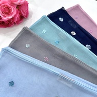[HIDAYU PREMIUM] Bawal Sulam Tanjung Tudung Bawal Cotton Premium Plain Cotton Voile Bidang 45 Corak Borong Murah Hijab