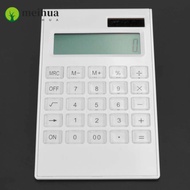 MEIHUA Calculator, 12 Digits Dual Powered Desktop Calculator, Portable White LCD Display LCD  Calcul