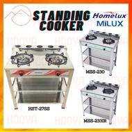 MILUX HOMELUX Stainless Steel Standing Gas Cooker Burner Head with Jet Flame MSS-230 / MSS-232IR | D